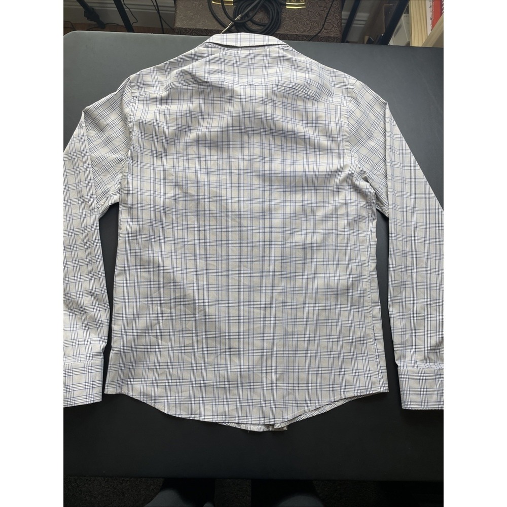 Untuckit Large Slim Fit Polyester Gray Blue Brown Plaid Long Sleeve from 2022 - Picture 11 of 14
